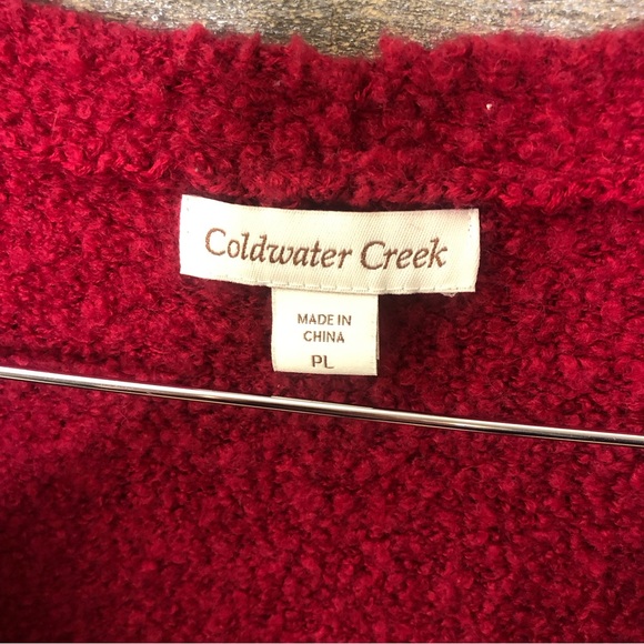 Coldwater Creek red petite large wool blend button down cardigan sweater - Picture 4 of 4
